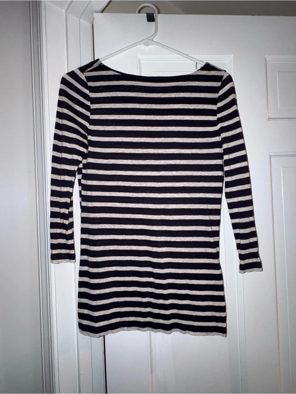 Tory Burch Navy and Cream Striped Top
